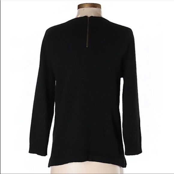 J. Crew | Black Jeweled Starburst Pullover Crew Neck Wool Blend Sweater | S - Picture 4 of 13